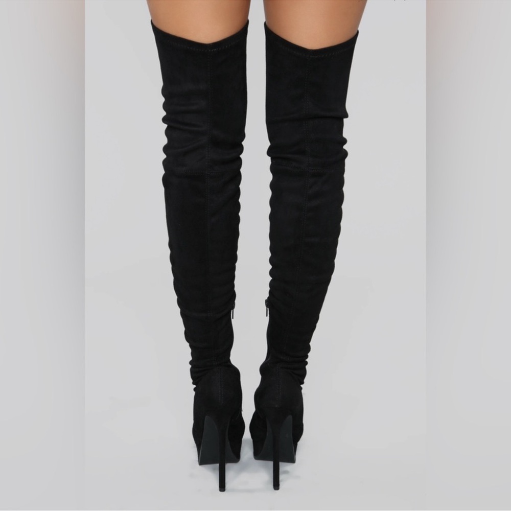 Fashion Nova Envious Much Faux Suede Thigh High Boots - Picture 2 of 6